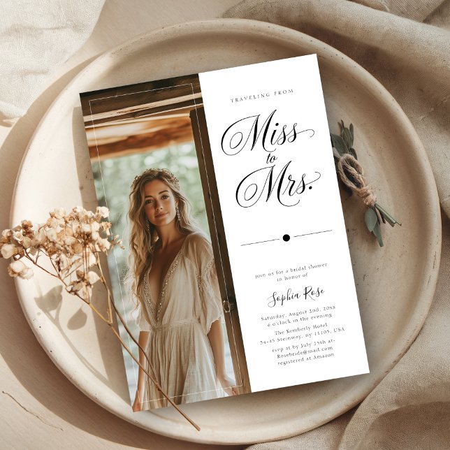 Invitación Elegante viaje de Miss a señora ducha nupcial (Subido por el creador)