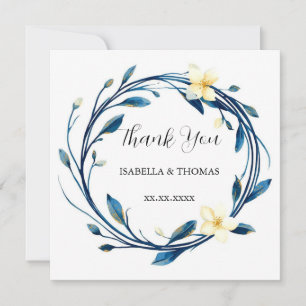 Invitación Elegante victoriano azul marino lirio floral botán