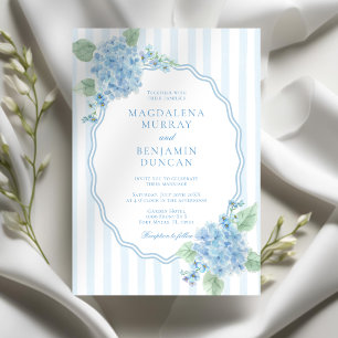 Invitación Elegante victoriano Jardín Azul Hydrangea Boda
