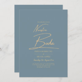 Invitación Elegante Vidrio Marítimo Nuestra Boda