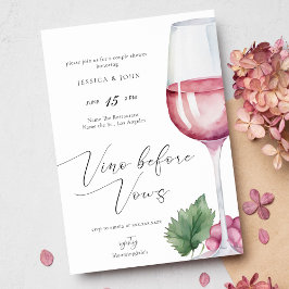 Invitación Elegante Vino acuarela antes de Vows Ducha Pareja