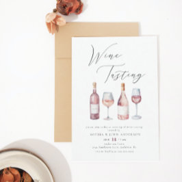 Invitación Elegante Vino acuático Degustación Ducha Bridal