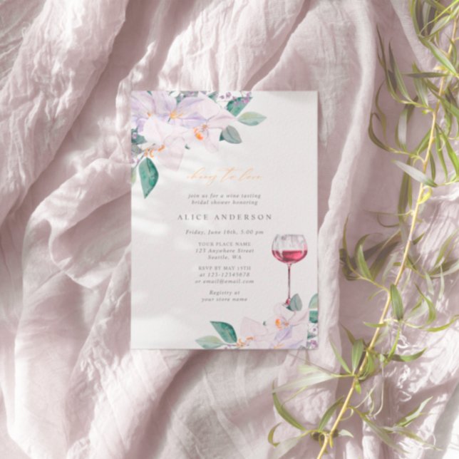 Invitación Elegante Vino acuático Degustación Ducha Bridal (Subido por el creador)