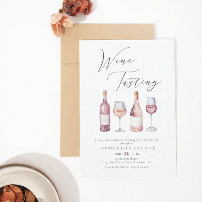 Invitación Elegante Vino acuático Degustación Ducha Bridal (Subido por el creador)