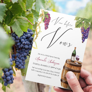Invitación Elegante Vino Antes De Var Ducha Bridal De Vinos