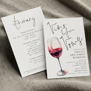 Invitación Elegante Vino Antes De Vows Hen Fiesta Fin De Sema