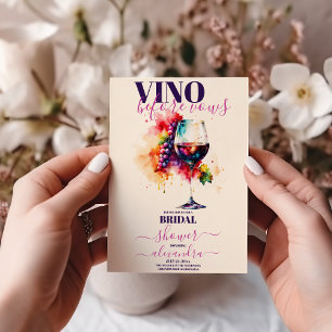 Invitación Elegante Vino de color de agua antes de Vows Ducha