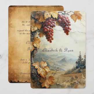 Invitación Elegante Vino de Vino Campesino Rústico