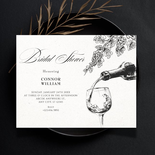 Invitación Elegante vino para brindis de boda (Subido por el creador)