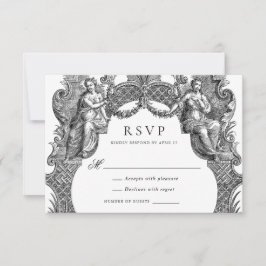 Invitación Elegante Vintage Barroco Baroque Frame Wedding RSV