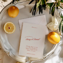 Elegante Vintage Classic Red & Ivory Boda