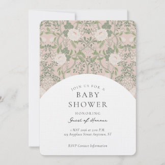 Invitación elegante vintage de damasco floral para