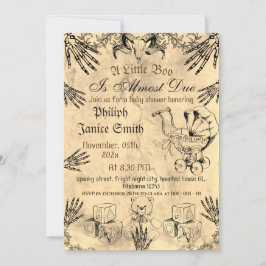 Invitación Elegante Vintage Espeluznante, Baby Sho