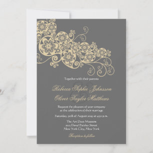 Invitación Elegante Vintage Floral Paisley Boho Wedding Invit