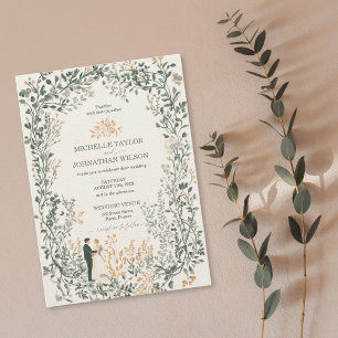 Invitación Elegante Vintage Floral Victoriano Filigree