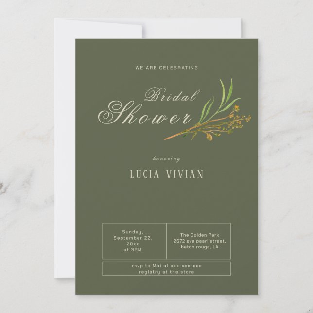 Invitación Elegante Vintage Oscuro Rústico Shower (Anverso)