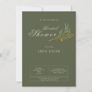 Invitación Elegante Vintage Oscuro Rústico Shower