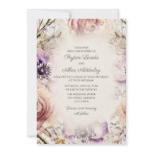 Elegante Vintage Rosa Floral Bodas Púrpura