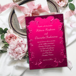Invitación Elegante Vintage Rosa Florece Boda