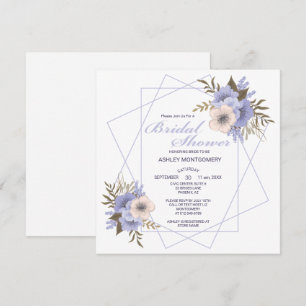 Invitación Elegante Violeta Cinco Rosas Petales Ducha Bridal