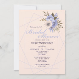 Invitación Elegante Violeta Cinco Rosas Petales Ducha Bridal