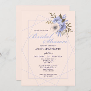 Invitación Elegante Violeta Cinco Rosas Petales Ducha Bridal