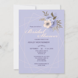 Invitación Elegante Violeta Cinco Rosas Petales Ducha Bridal