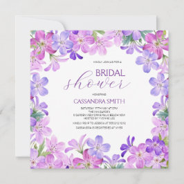 Invitación Elegante Violeta Geranium Floral Bridal Ducha