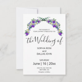 Invitación Elegante violeta violeta Boda de lavanda eucalipto