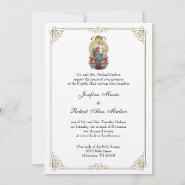 Invitación Elegante Virgen Católica María Jesús Boda