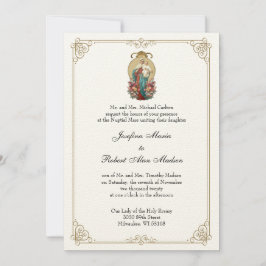 Invitación Elegante Virgen Católica María Jesús Boda