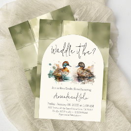 Invitación Elegante Waddle, es revelación de género del pato 