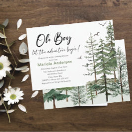 Invitación Elegante Watercolor Boy Adventure Begin Baby Show