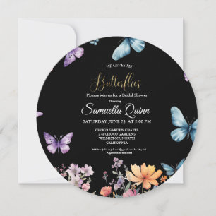 Invitación Elegante Watercolor Butterflies Bridal Shower