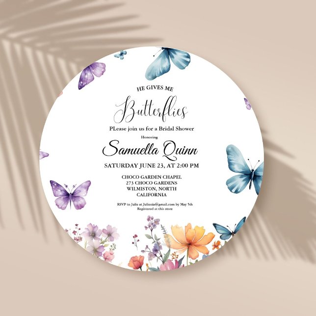 Invitación Elegante Watercolor Butterflies Bridal Shower (Subido por el creador)