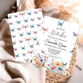 Invitación Elegante Watercolor Butterflies Bridal Shower