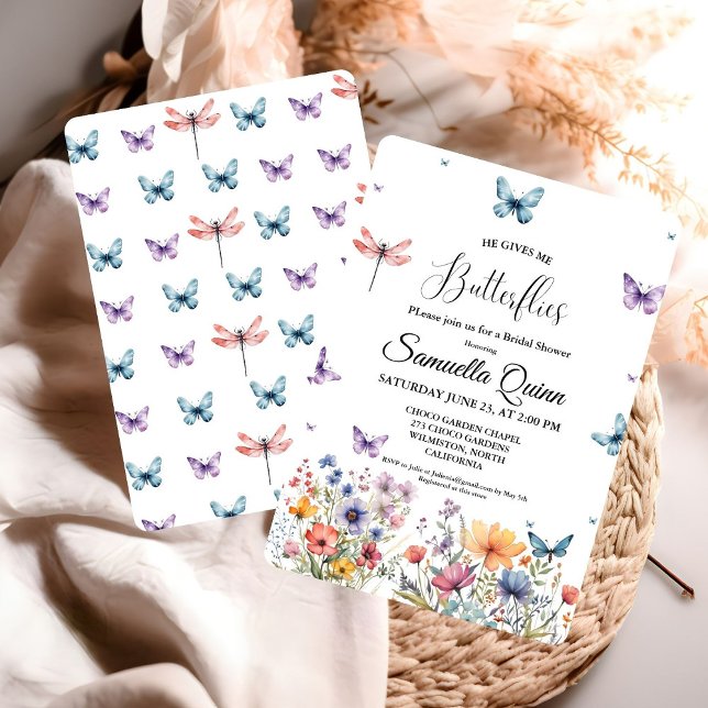 Invitación Elegante Watercolor Butterflies Bridal Shower (Subido por el creador)
