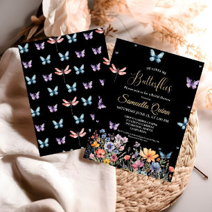 Invitación Elegante Watercolor Butterflies Bridal Shower
