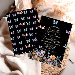 Invitación Elegante Watercolor Butterflies Bridal Shower