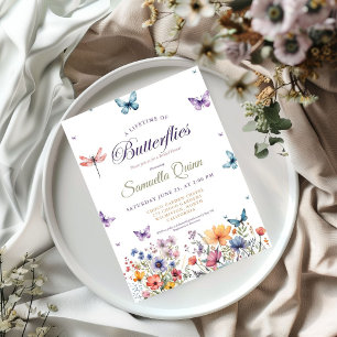 Invitación Elegante Watercolor Butterflies Bridal Shower