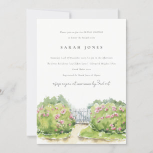 Invitación Elegante Watercolor Cottage Garden Bridal Shower