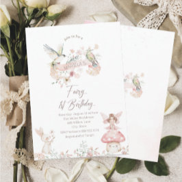 Invitación Elegante Watercolor Fairy First Birday Baby Show