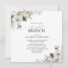 Invitación Elegante Watercolor Floral Winter Bridal Brunch