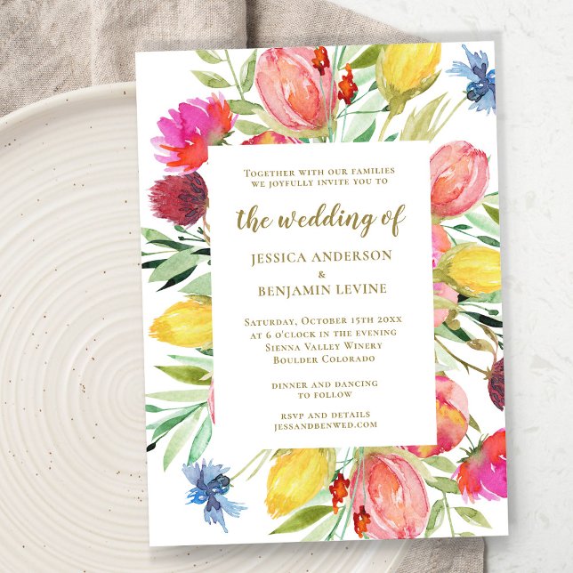 Invitación Elegante Watercolor Garden Floral Timeless Boda (Subido por el creador)
