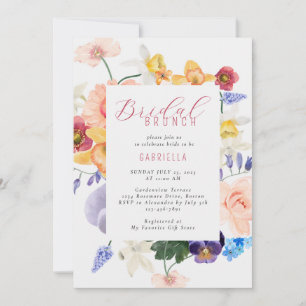 Invitación Elegante Watercolor Garden Florals Bridal Shower