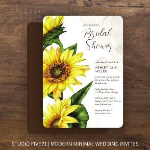 Invitación Elegante Watercolor Sunflower Wedflower Shower