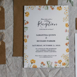 Invitación Elegante Weadow Wildflower Spring Wedding Recepció