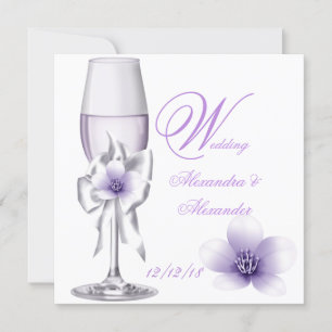 Invitación Elegante Wedding Lavender Purple Lilac AB