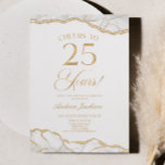 Invitación Elegante White Gold Agate 25th Birthday Party<br><div class="desc">¡Esta es una elegante invitación a la fiesta de cumpleaños número 25 de la White Gold Agate!</div>