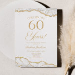 Invitación Elegante White Gold Agate Fiesta de cumpleaños núm<br><div class="desc">¡Esta es una elegante invitación a la fiesta de cumpleaños número 60 de la White Gold Agate!</div>